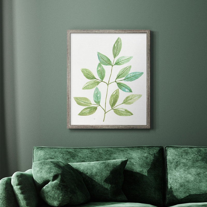 Toile encadrée de qualité supérieure Spring Greens III - prête à être accrochée, Argent patiné, H 24 po x l 20 po