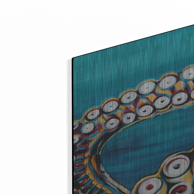 «Wild Octopus I» par Carolee Vitaletti, art mural en métal, H 24 po x l 48 po x P 0,2 po