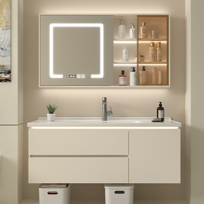 Simple cream style vanitie bathroom cabinet