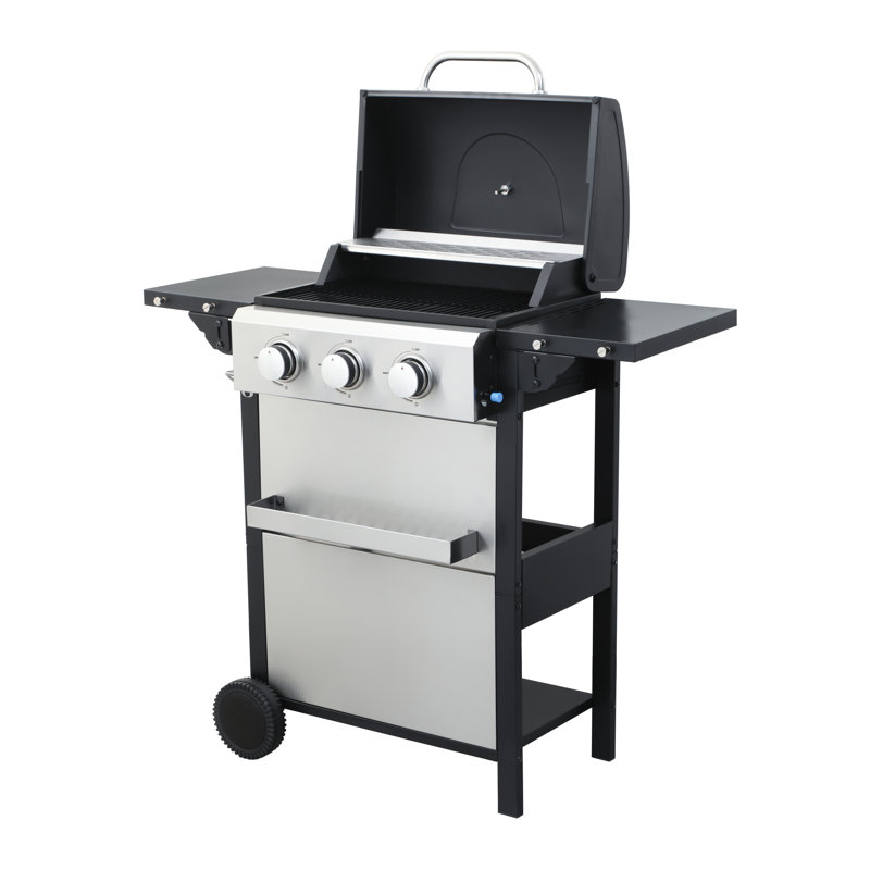 Barbecue au gaz traditionnel à 3 brûleurs Jenson avec composants en acier résistant aux hautes températures et en acier inoxydable