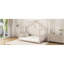 Lit plateforme simple en métal, rose-1991379150