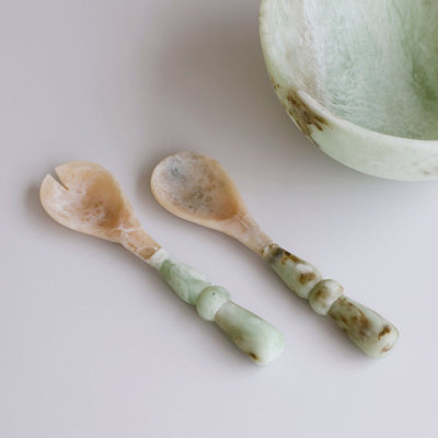 RESIN Giada Salad Servers (Jade Swirl)