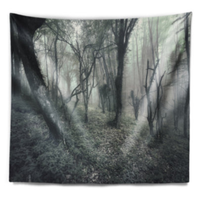 Tapisserie «Landscape Vintage Forest» remplie de brouillard