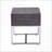 Modern Grey Oak and Chrome Coffee Table with Storage, Sturdy Metal Base for Living Room