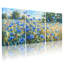 Bleu champ de bleuet, ensemble de 3 reproductions d'art sur toile tendue sur toile tendue pour salon-740414540