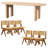 Solid Wood Top Double Pedestal Dining Set-125883518-125883522