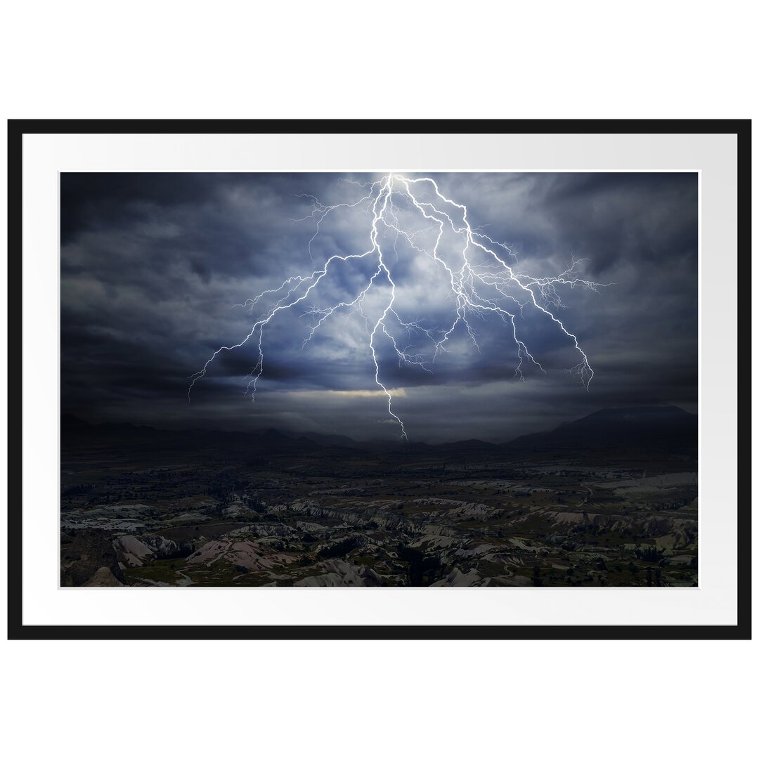 Gerahmtes Poster Gewaltiges Gewitter