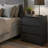 Modern Minimalist 20'' W 3-Drawer Nightstand with Hidden Charging Station, Black-594578582-594249059
