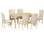 Ensemble de table de salle à manger extensible 78,1 pouces Rustic 7 pièces avec rallonge amovible de 18 pouces, 6 chaises de salle à manger rembourrées, 2 tiroirs intégrés, naturel-843529449