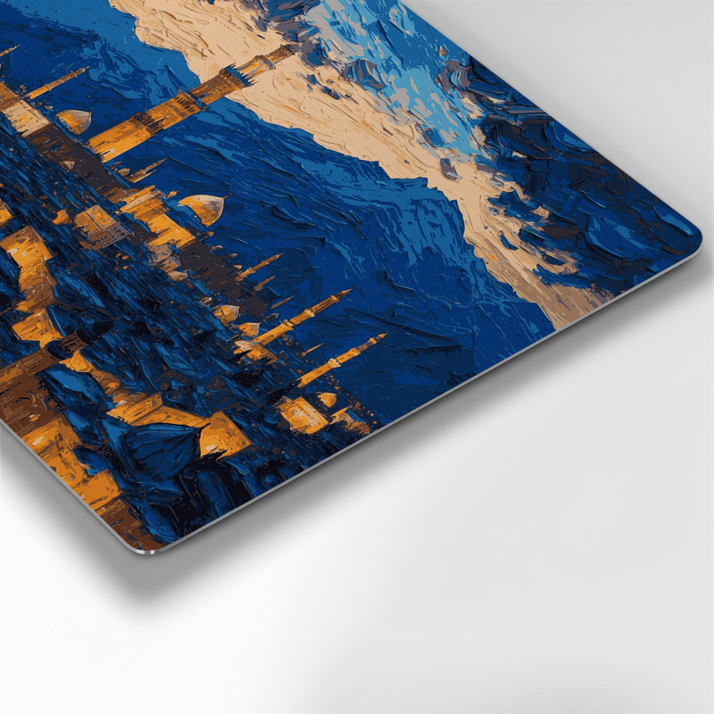 Cities Tehran Iran Blue Metal Wall Art, 11" H x 14" W