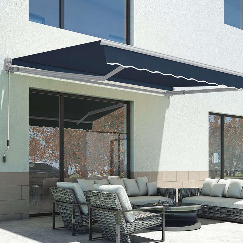 Patio Awning Sunshade Canopy for Manual Retractable Awnings, Blue, null