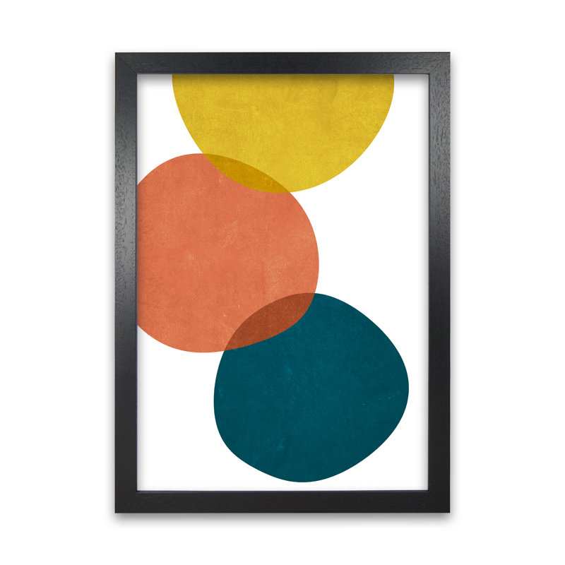 Yellow Red Blue Abstract Original - Print, Black Frame, 84cm H x 59cm W x 3cm D