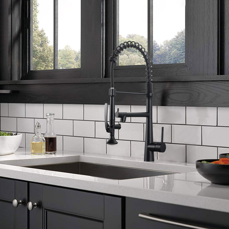 FLG Pull Down Kitchen Faucet, Black