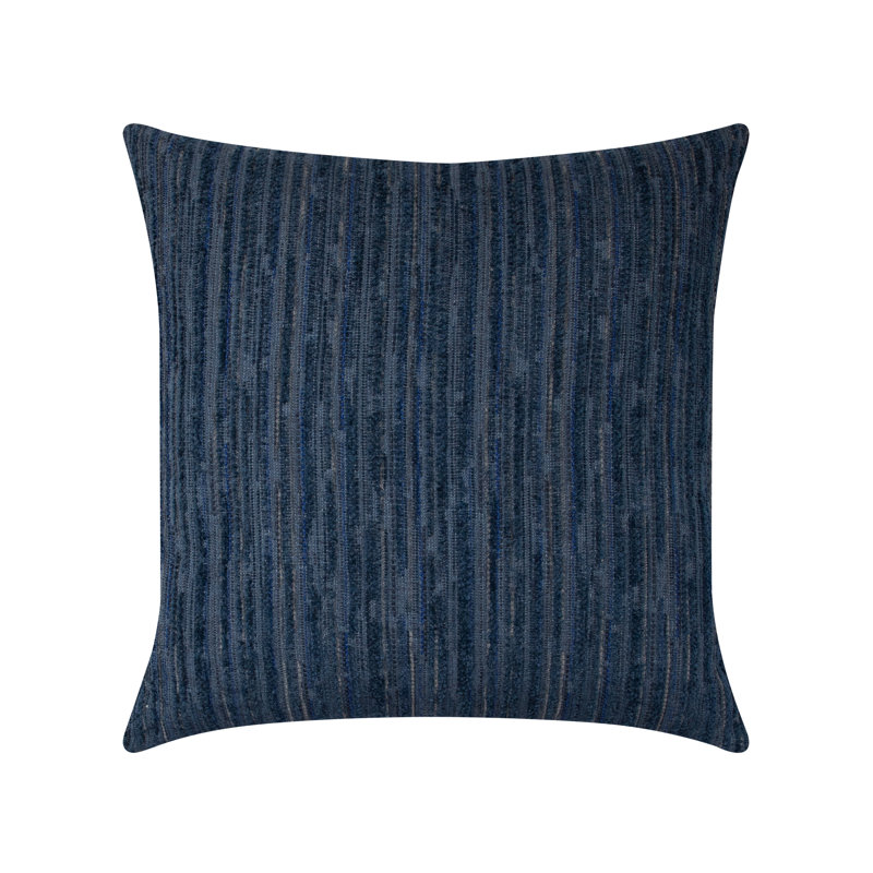 Luxe Square Indoor/Outdoor Pillow Cover & Insert, 22"H x 22"W, Indigo, Striped