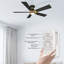 Ventilateur de plafond encastré à 5 pales 52 po avec éclairage Alceu-134496562-134496563