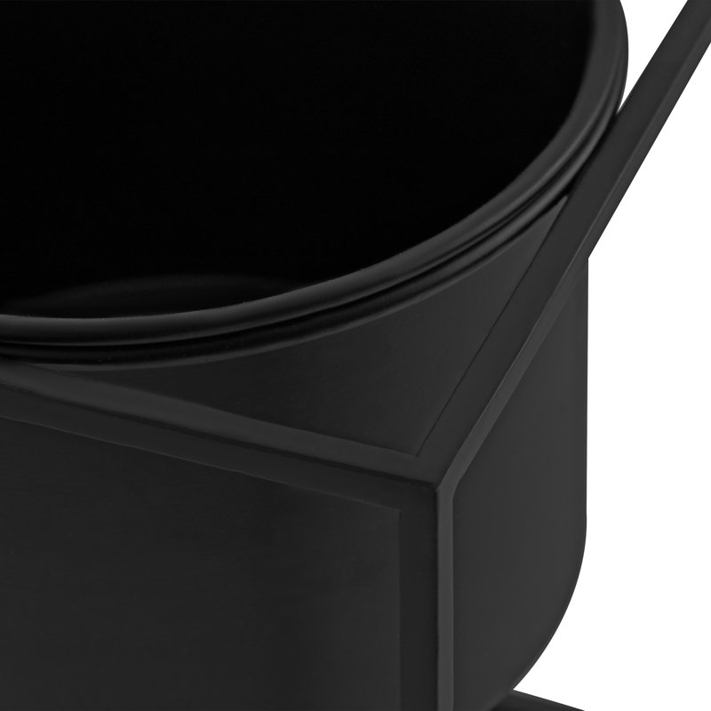Ensemble de pots à fleurs en métal 2 pièces Rosina, Noir, noir, noir, noir