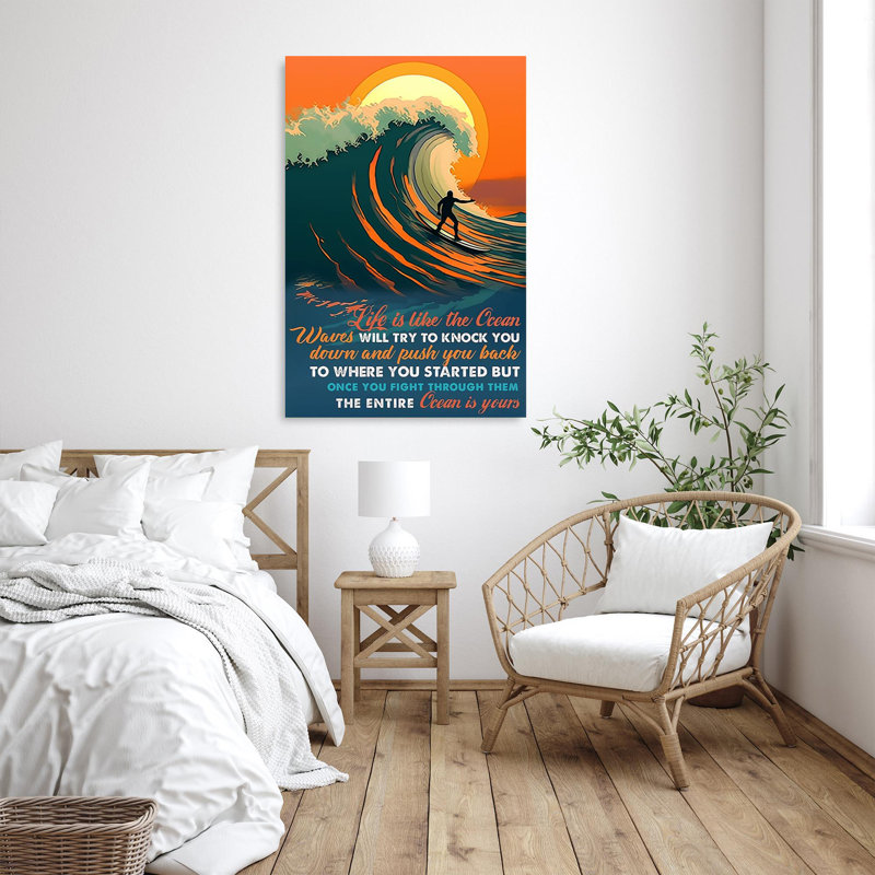 Jackquelyn Jackquelyn Surfing Life Is Like The Ocean, H 36 po x l 24 po x P 1,25 po