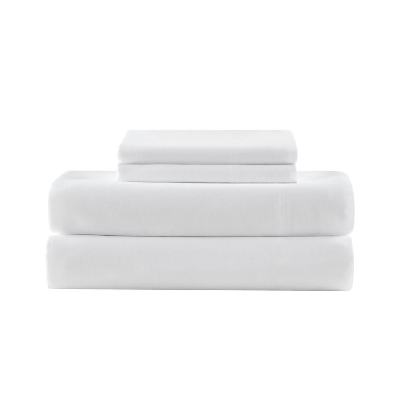 Drap-housse percale 100% coton blanc TG, Drap plat XL