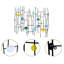 Décoration murale moderne en métal l 36 ", art abstrait géométrique