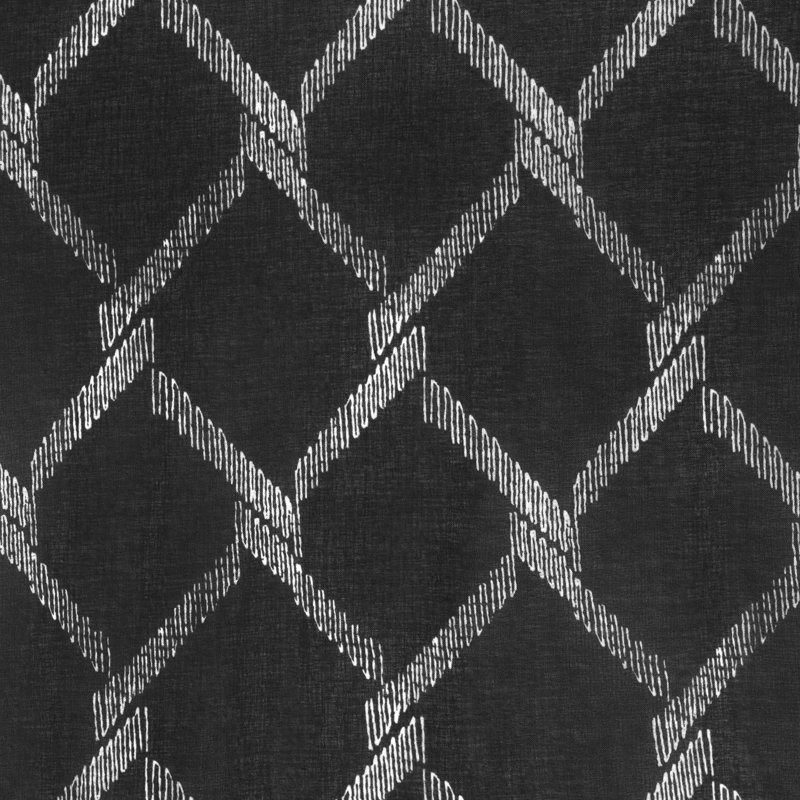Paire de rideaux à passe-tringle Bombay, Noir, L 52 po x L 84 po