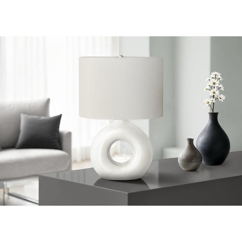 Lighting, 24"h, Table Lamp, Ceramic, Ivory / Cream Shade, Contemporary, Modern, White