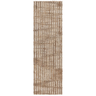 Tapis rayé en jute et en coton tissé à la main Ellport