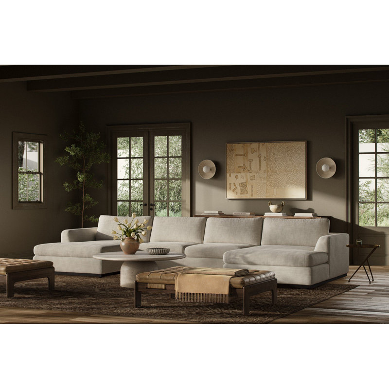 Colt Modular Sectional, Savoy Parchment Polyester Blend