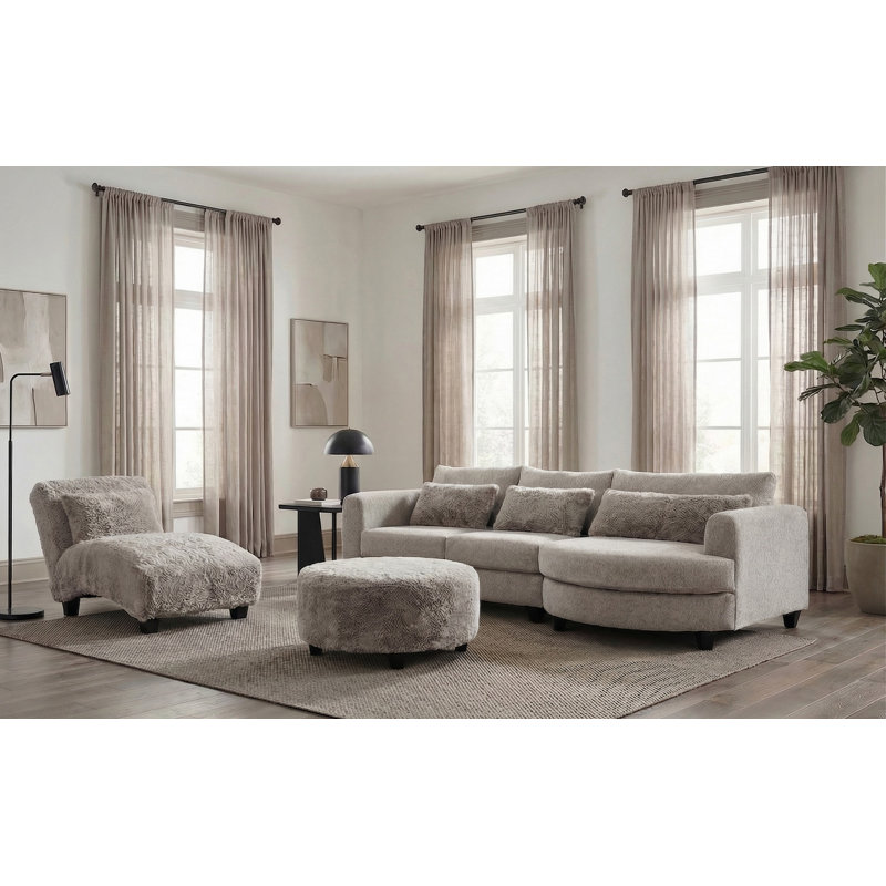 Chaise d'appoint rembourrée 66 po - Granit Yakety Yak, Granit Yakety Yak