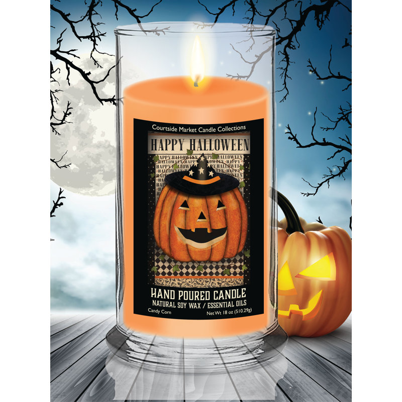 Chapeau de sorcière Jack O Lantern 18 oz, verre Status Candle