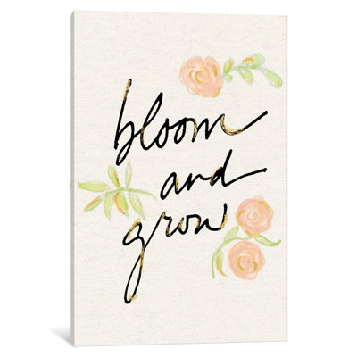 «Bloom and Grow», art textuel sur toile
