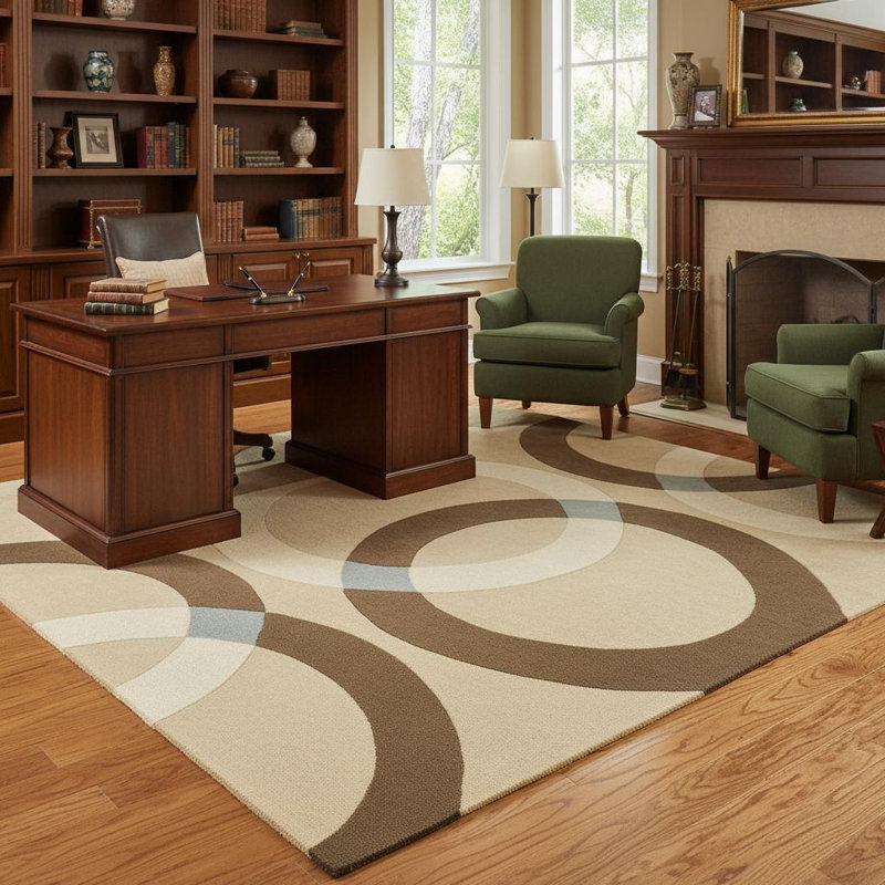 Bense Garza Tan Area Rug, Beige/Blue/Brown/Cream, Rectangle 7'9" x 10'6"