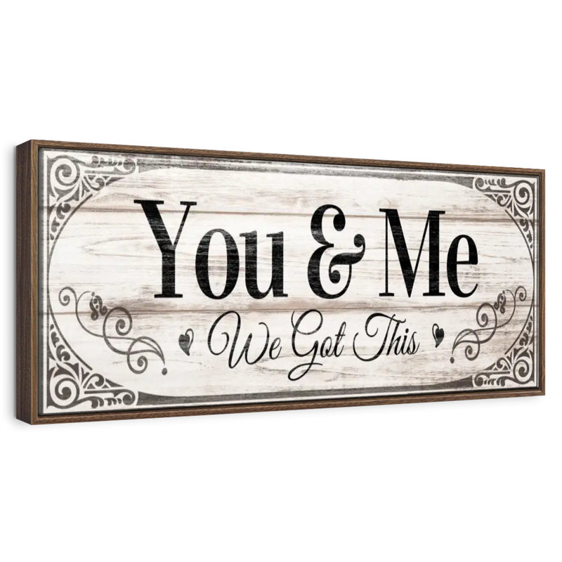 Plaque murale «We Got This Couples», 57" X 19", Cadre flottant noyer