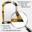 Harmonie de blocs géométriques jaunes et gris - miroir décoratif géométrique asymétrique, grand miroir à arche jaune, impression sur métal-1409429949
