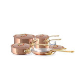 Mauviel M'heritage 200 B 11-Piece Copper Cookware Set With Brass Handles