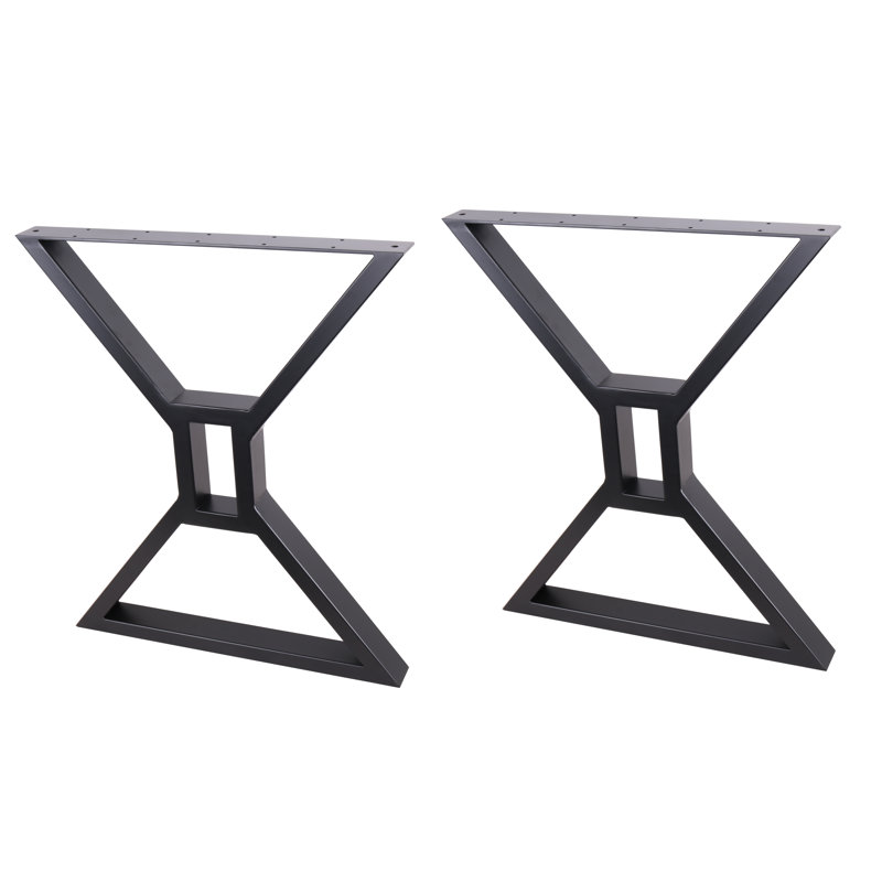 2 pieds de table de salle à manger X 30 po, pieds de table creux en acier en X, pieds de table de bureau, pieds de bureau d'ordinateur, pieds de table de cuisine industrielle, noir