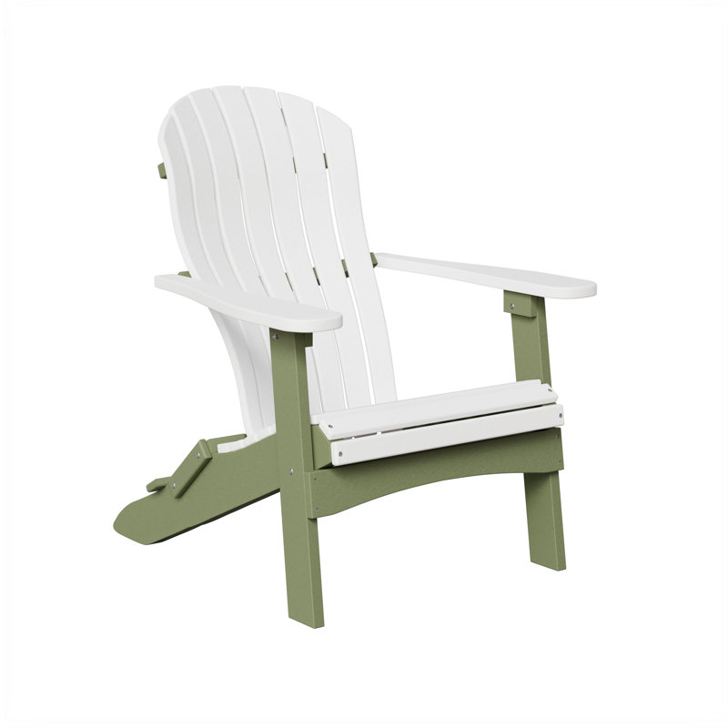 Berlin Gardens Contour Folding Adirondack Chair, White with Sage