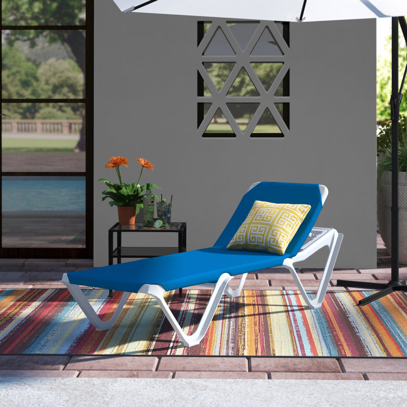 Ensemble de chaises longues inclinables 78 po, Bleu
