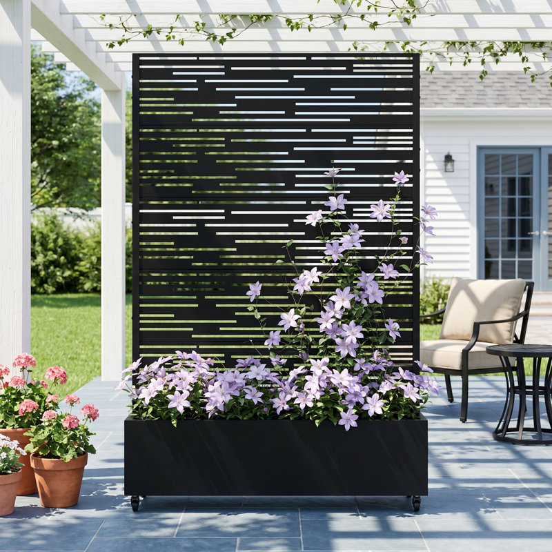 Planter Box, 185cm H x 120cm W x 40cm D, Black