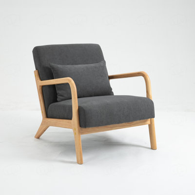 Mid Century Modern Accent Chair with Wood Frame