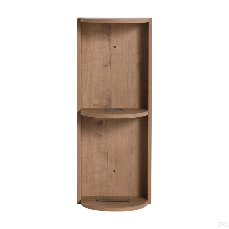 12" Bathroom Wall-Mounted Storage Rack, Float Mounting Design,(KD-Packing), Brown