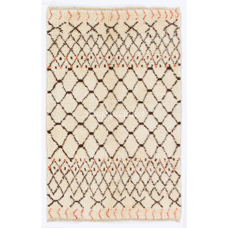 Tapis marocain contemporain Tulu 100% laine biologique, options personnalisées disponibles