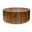 Table basse Eray Cocktail, tambour rond de 42 po, bois de manguier brun