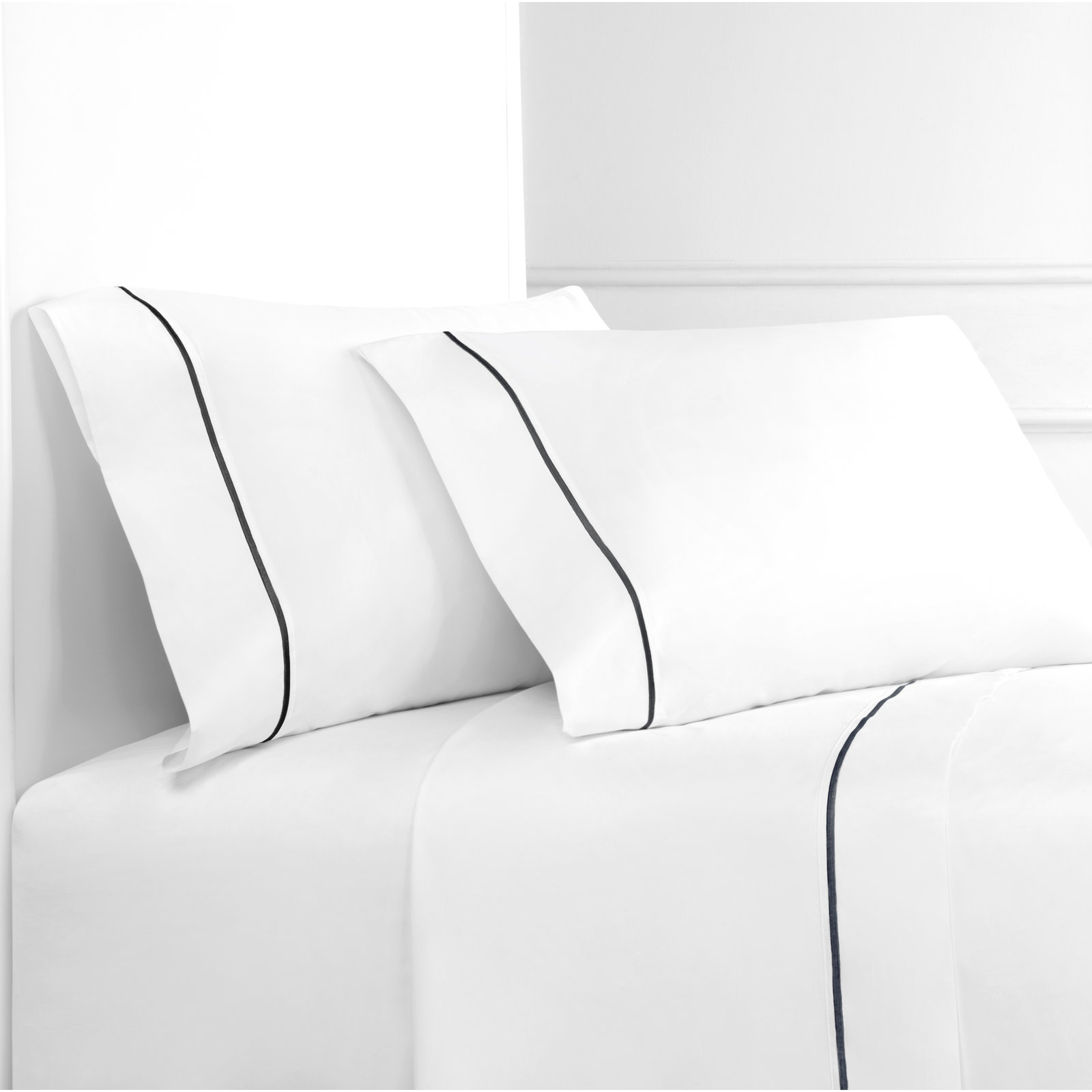 Benin Cotton Sheet Set, California King, Charcoal