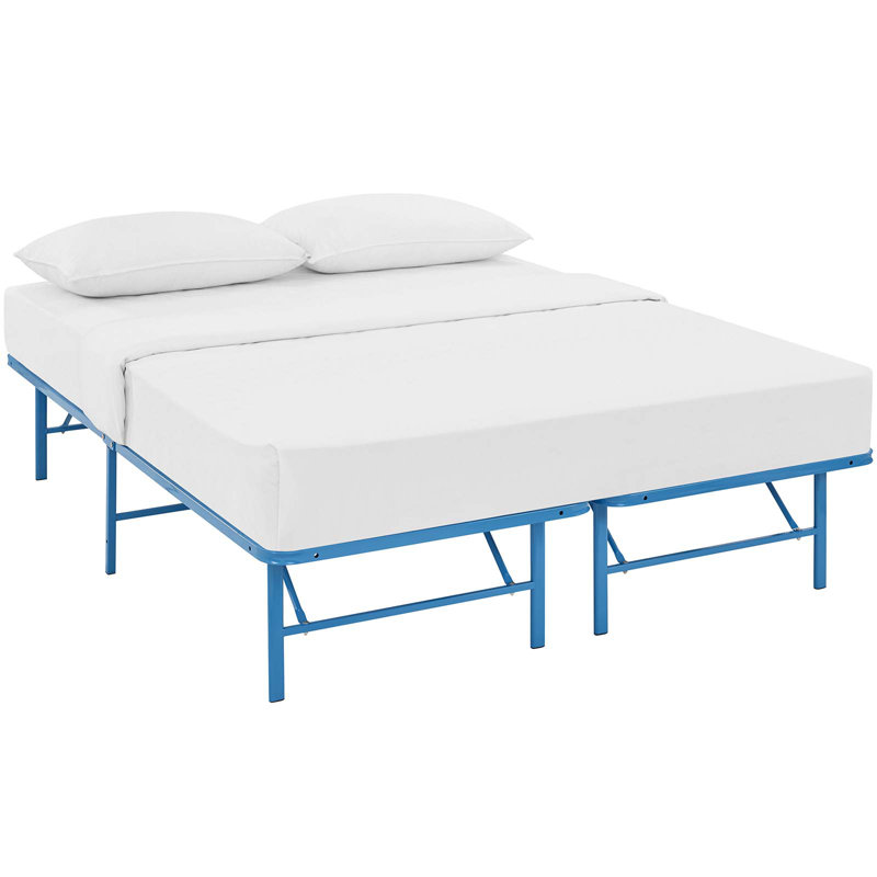 Horizon Light Blue Queen Metal Platform Bed Frame