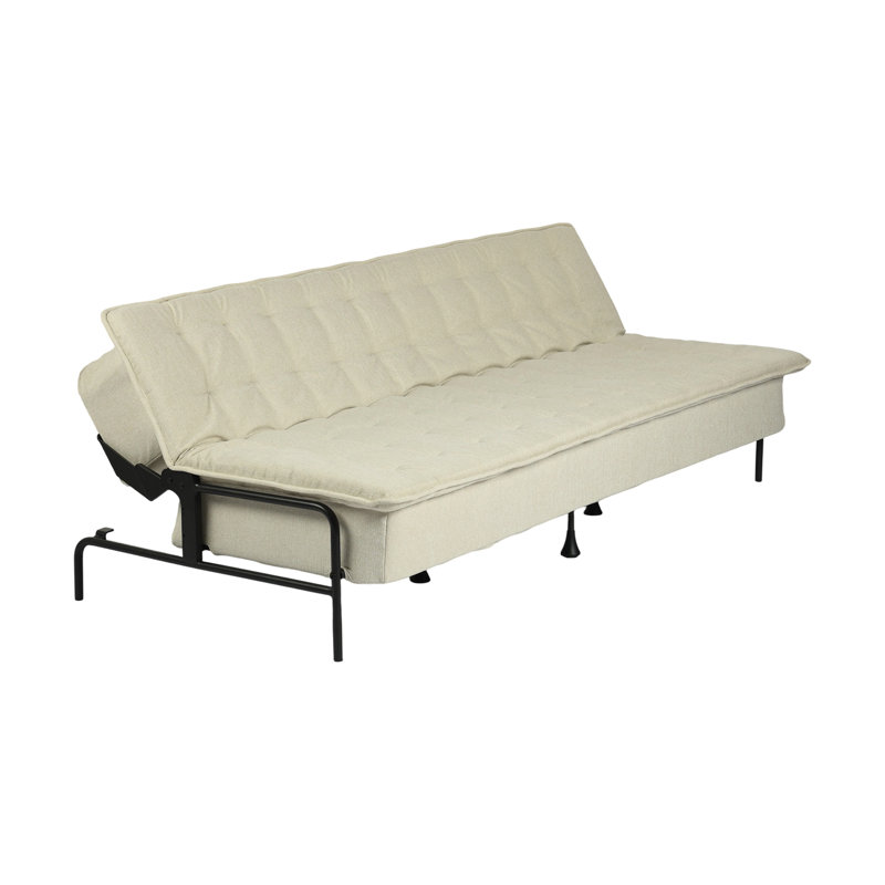 Canapé-lit futon convertible en tissu beige de 77 pouces