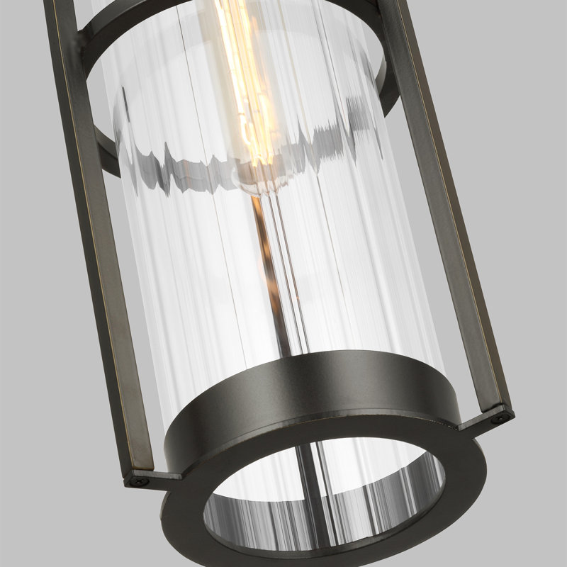 Luminaire suspendu d'extérieur 1 lumière H 18 po Asheboro Mellon, Bronze Antique