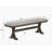 1pc Rustic Upholstered Dining Bench Rich Wood Finish Wooden Dining Room Furniture Brown