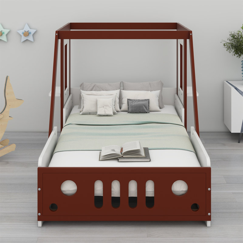 Lit plateforme en forme de voiture pour enfants, garçons, filles, adolescents