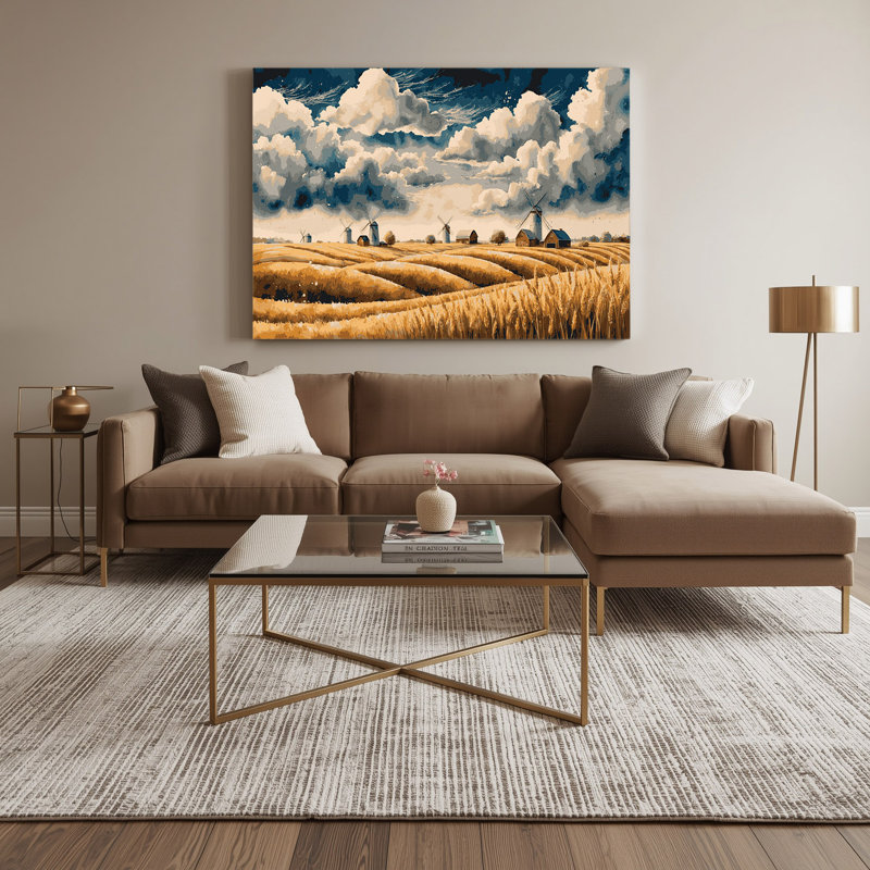 Farm Cloud Patterns Beige Canvas Wall Art, 8" H x 10" W