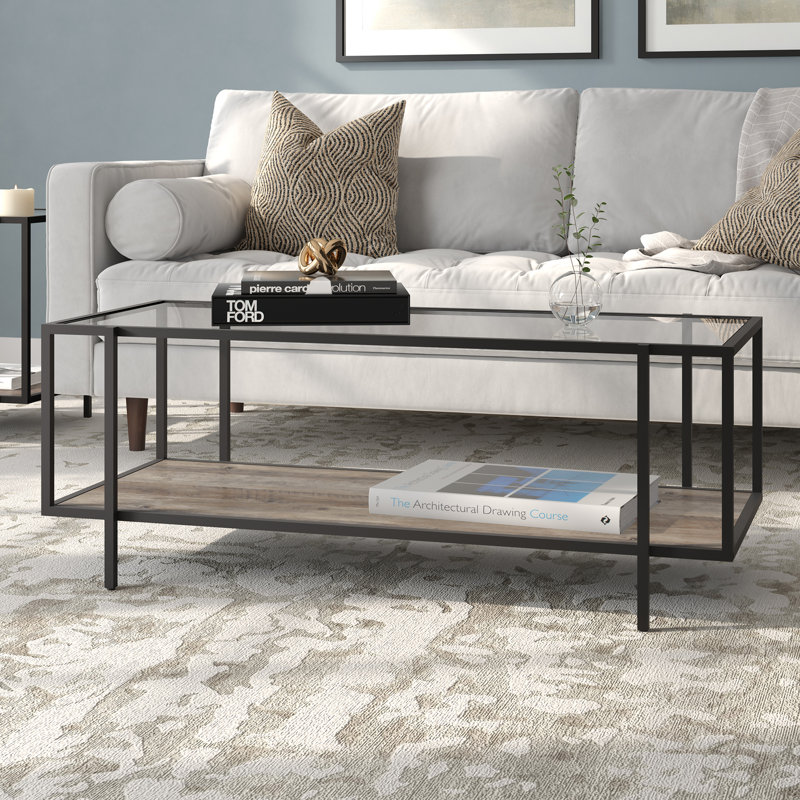 Table basse avec rangement Halesworth, Chêne gris
